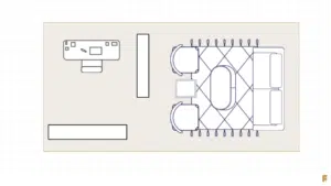Long living room layout option 2