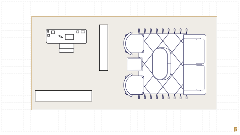 Long living room layout option 2