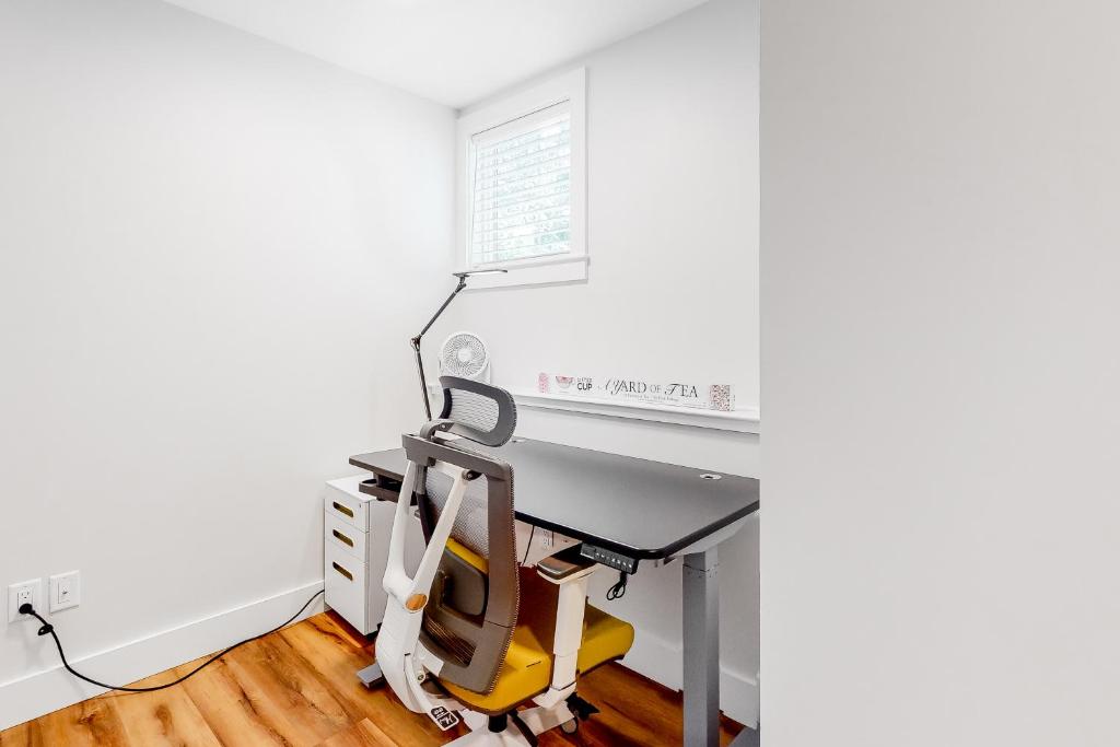 home office with table and chair