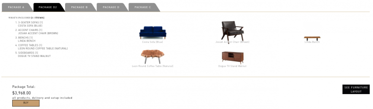 Midcentury Modern Living Room Design Package
